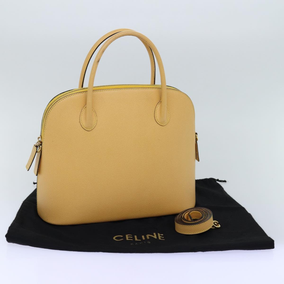 CELINE Hand Bag Leather Yellow - 12
