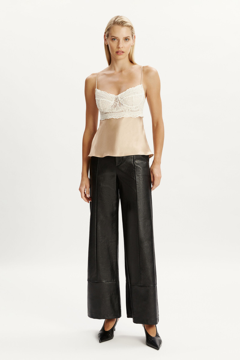 BARDOT Tzariana Satin Lace Cami In Golden outlook