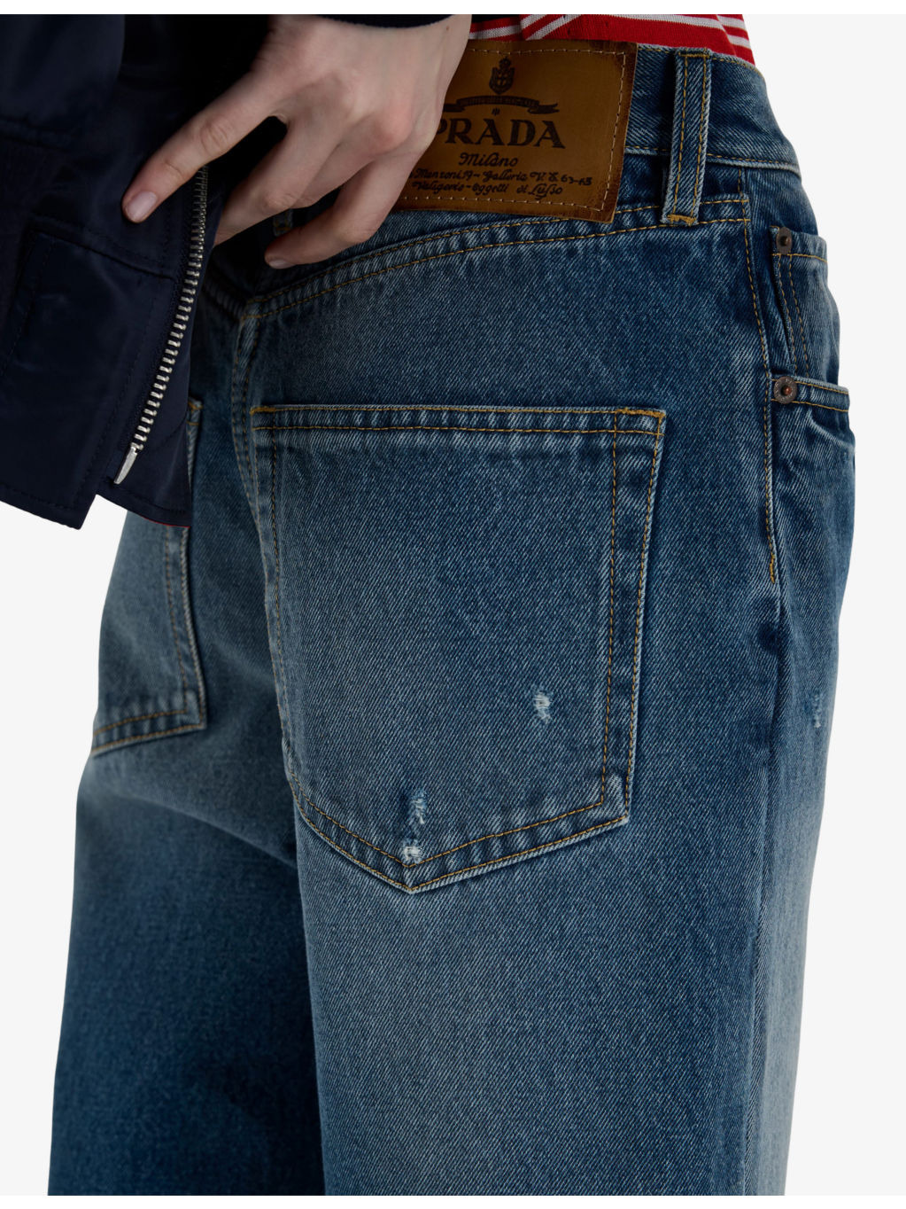 Mid-Rise Denim Bermuda Shorts - 5