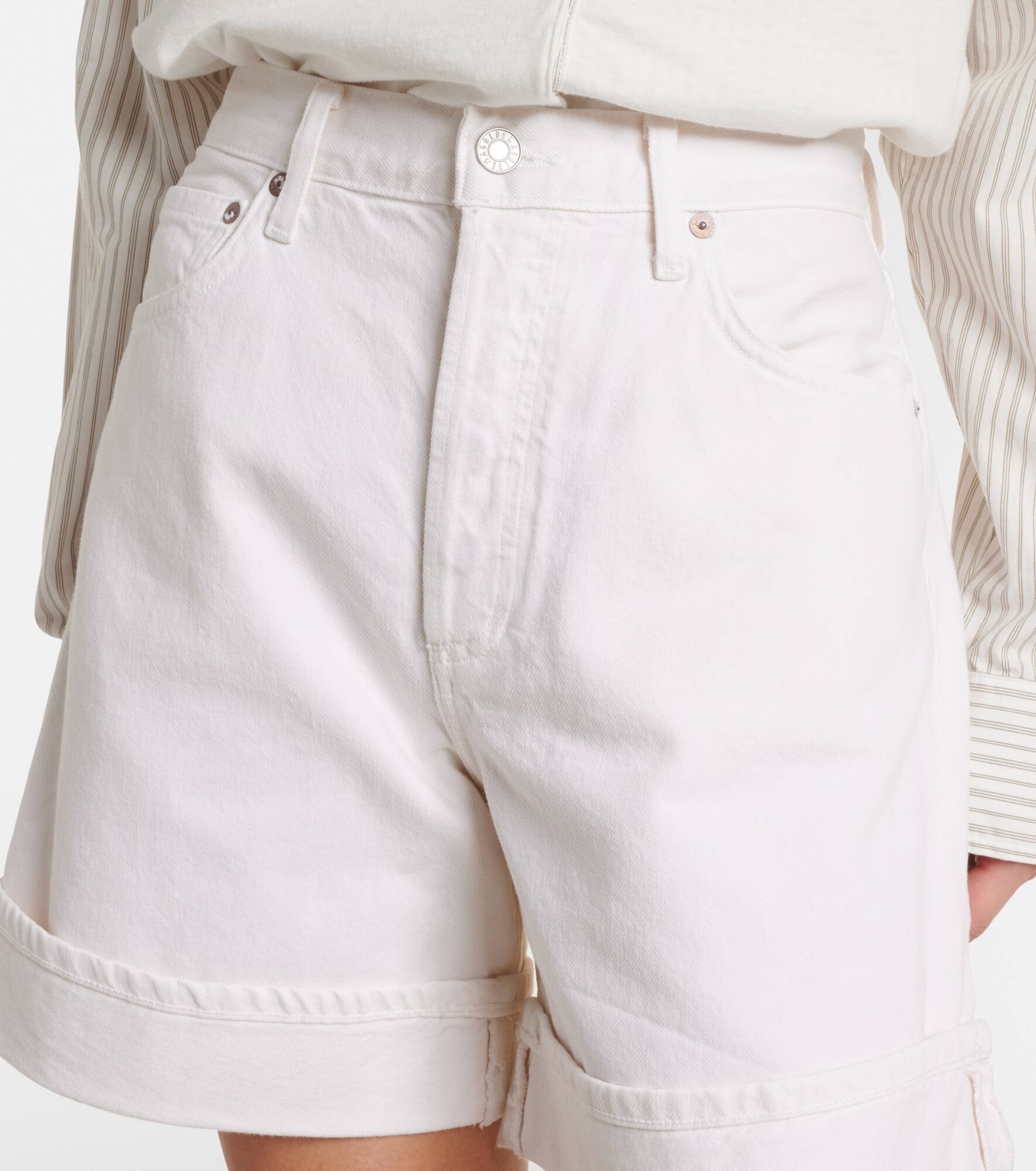 High-rise denim shorts - 4