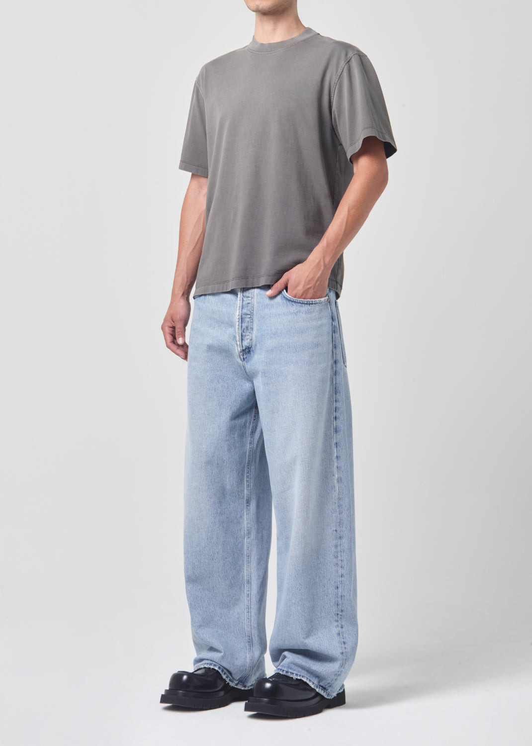 ASHA MOCK NECK TEE IN FLINT - 4
