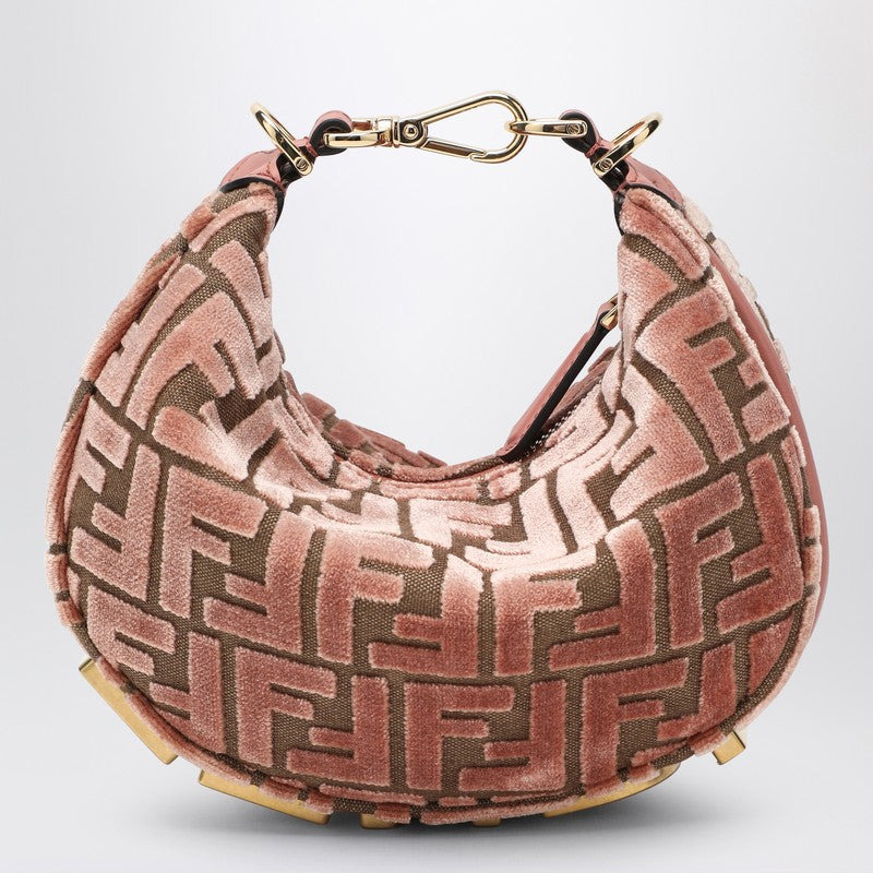 Fendi Pink Velvet Fendigraphy Mini Bag Women - 2
