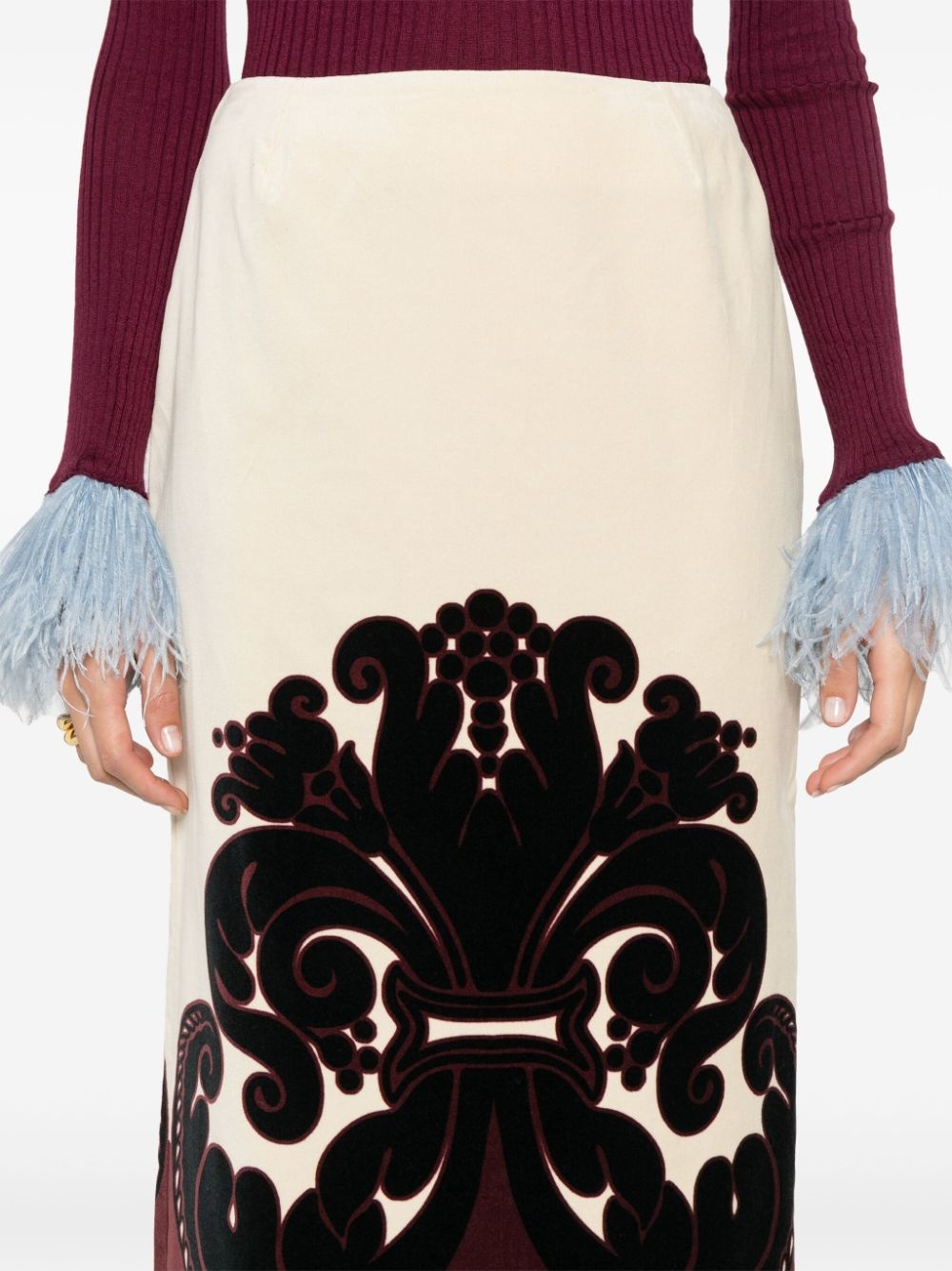 velvet pencil skirt - 5