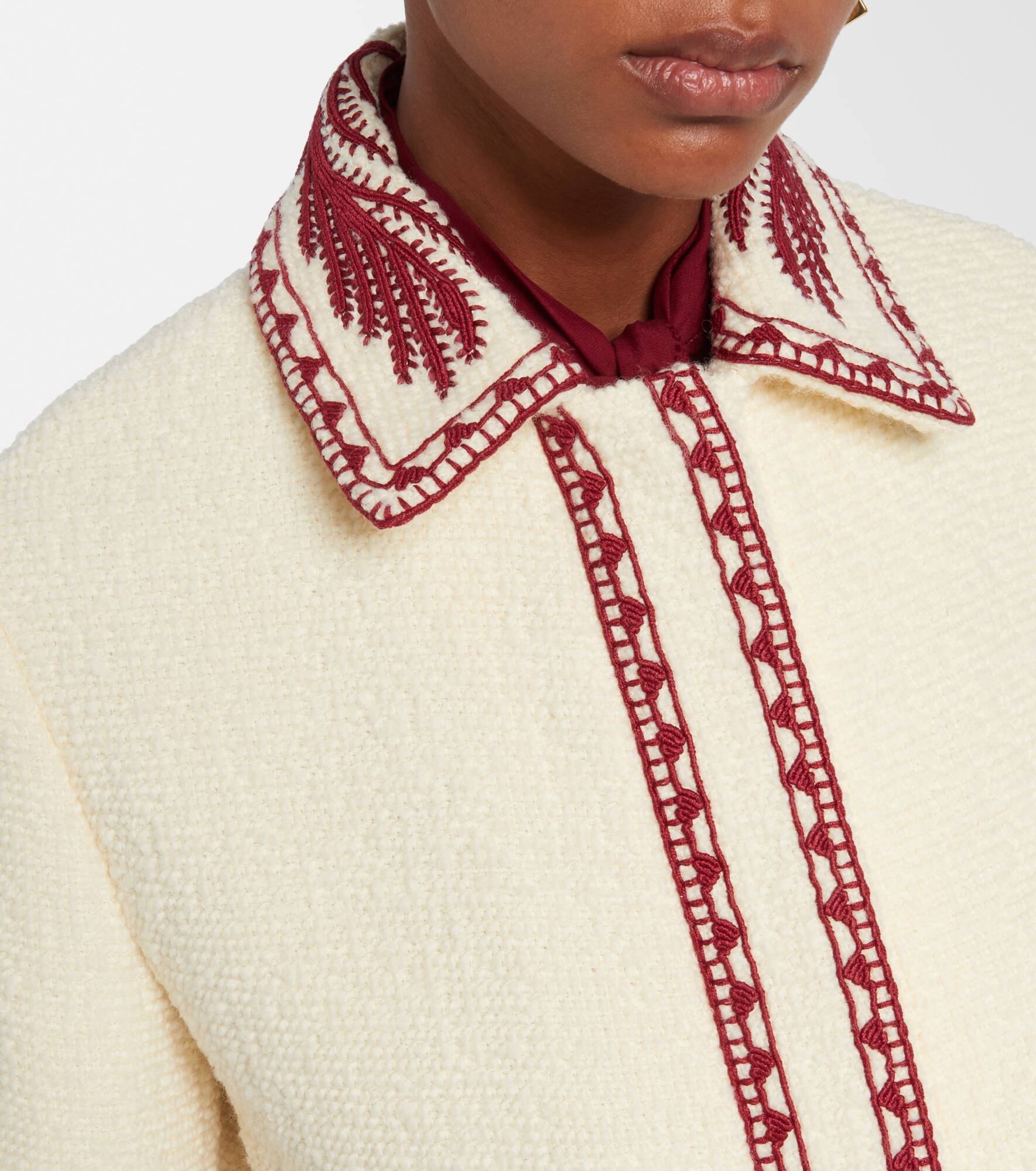 Embroidered wool bouclé jacket - 4