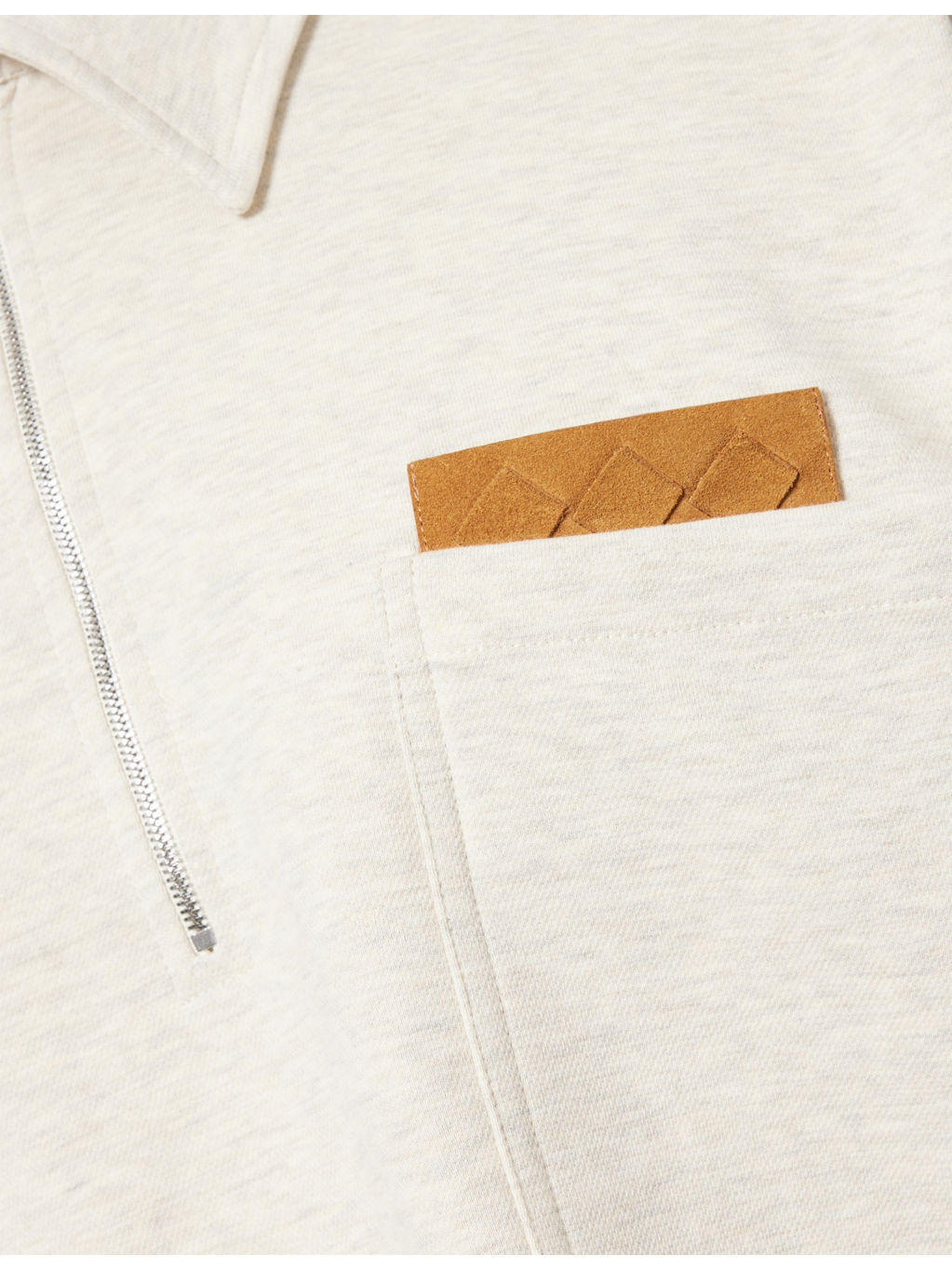 Melange Intrecciato Cotton Polo Sweatshirt - 6