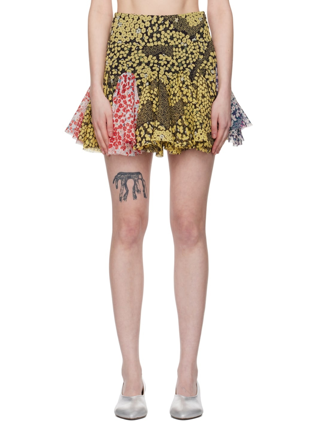 Multicolor Godet Miniskirt - 1