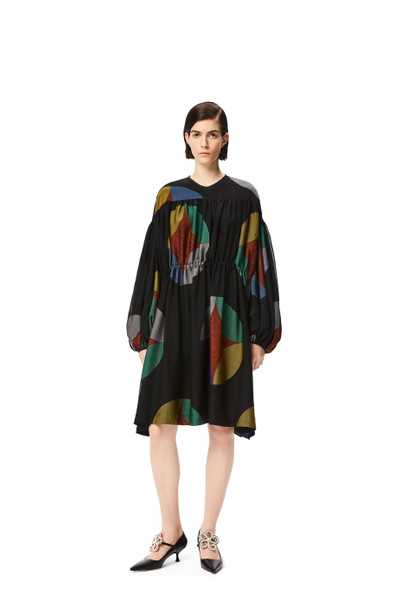 Loewe Kaleidoscope jacquard gathered dress outlook