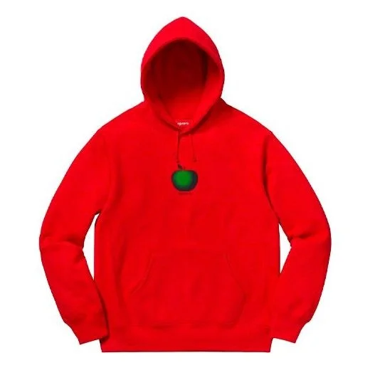 Supreme SS19 Apple Hooded Sweatshirt Red logo SUP-SS19-059 - 1