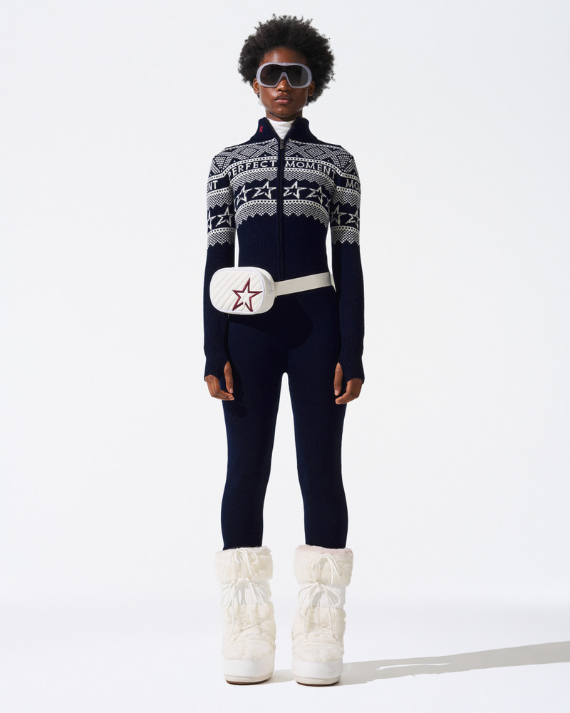 PERFECT MOMENT Intarsia-Knit Merino Wool Jumpsuit outlook