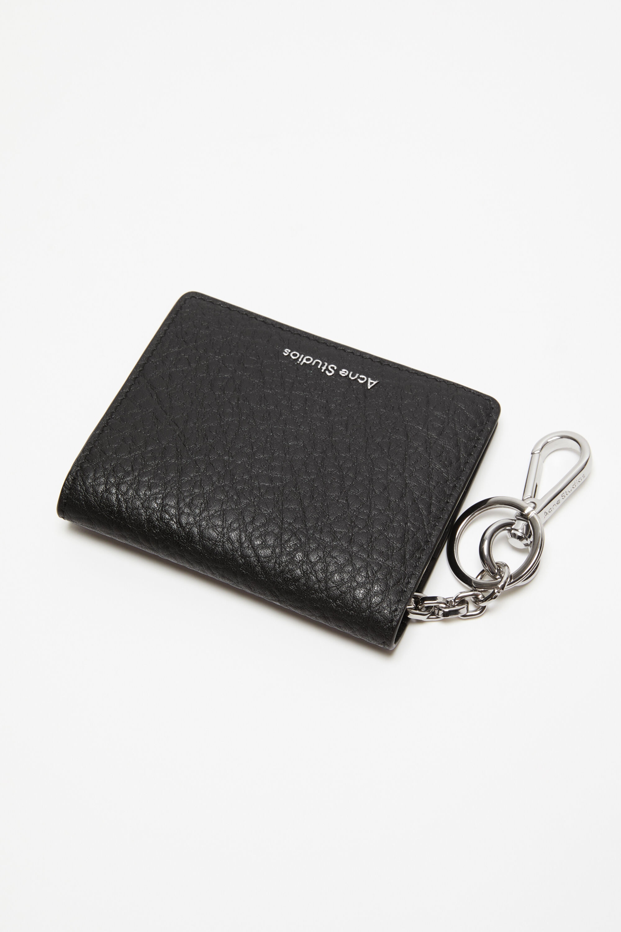 Folded leather wallet - Black - 4