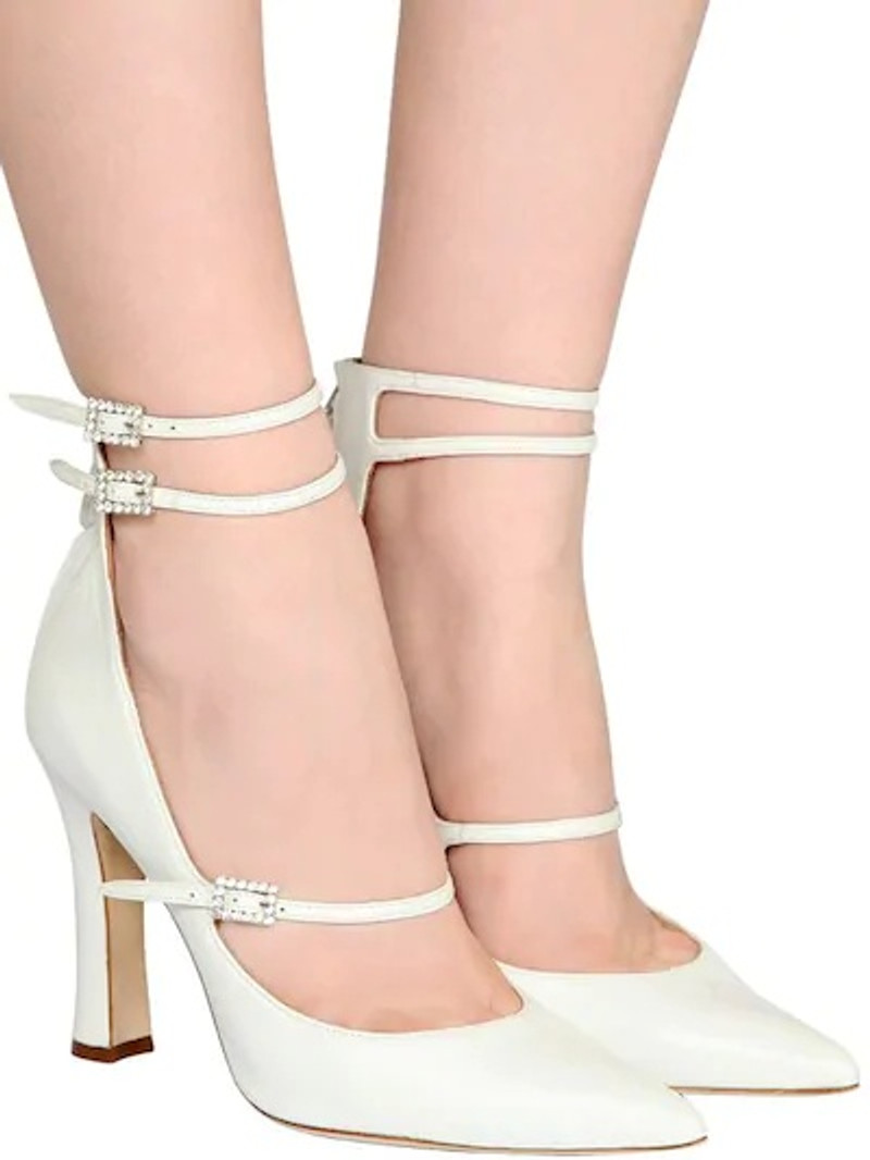 Alessandra Rich 105MM MARY JANE LEATHER PUMPS outlook