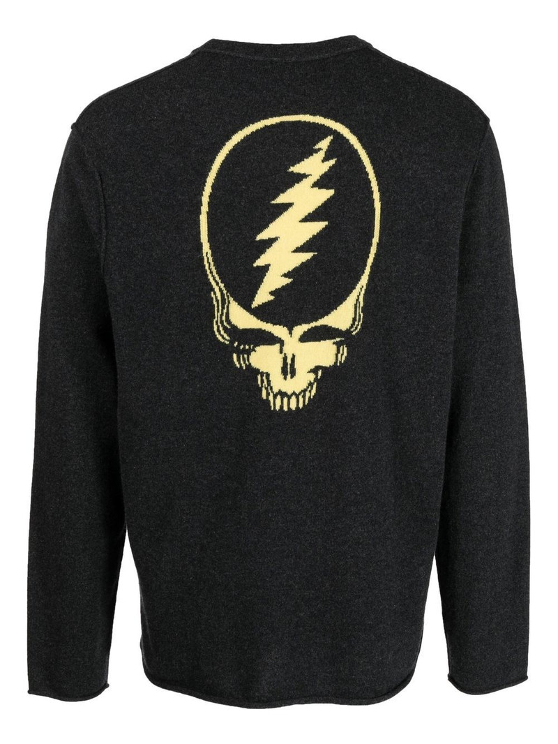 JAMES PERSE Grateful Dead intarsia knit cashmere jumper outlook