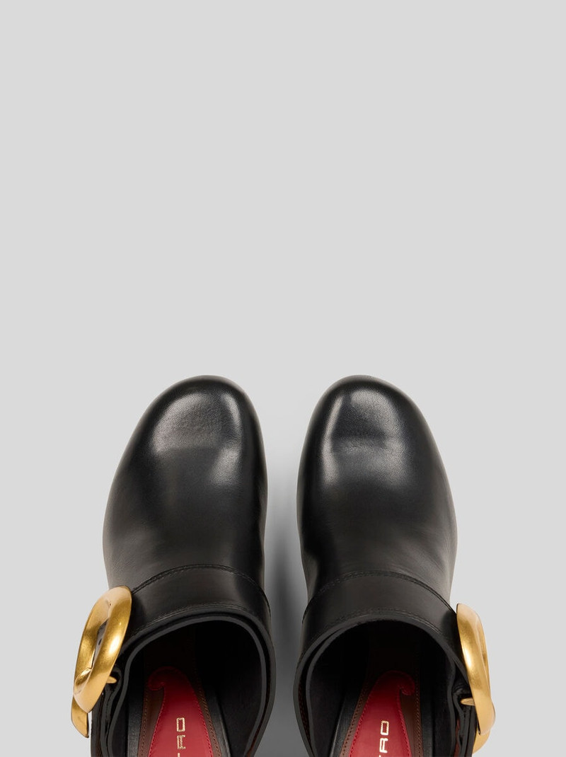 Etro LEATHER MULES WITH WEDGE AND PAISLEY BUCKLE outlook