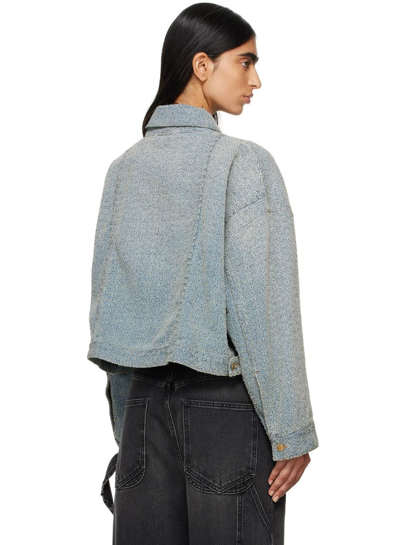 Blue Gigi Bouclé Cropped Jacket 3