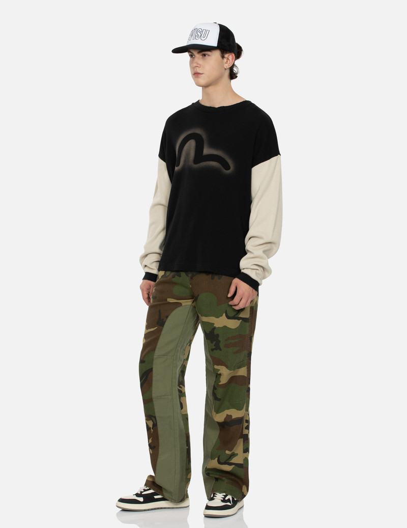 SEAGULL APPLIQUÉ EMBROIDERY BAGGY FIT CAMO PARACHUTE PANTS 3