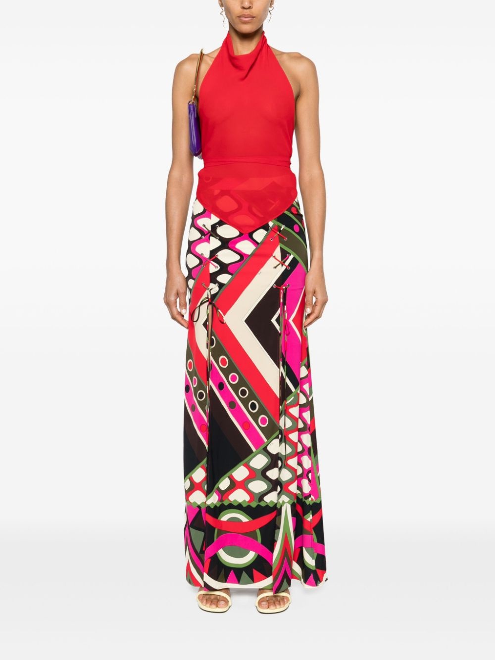 Vivara-print maxi skirt - 2