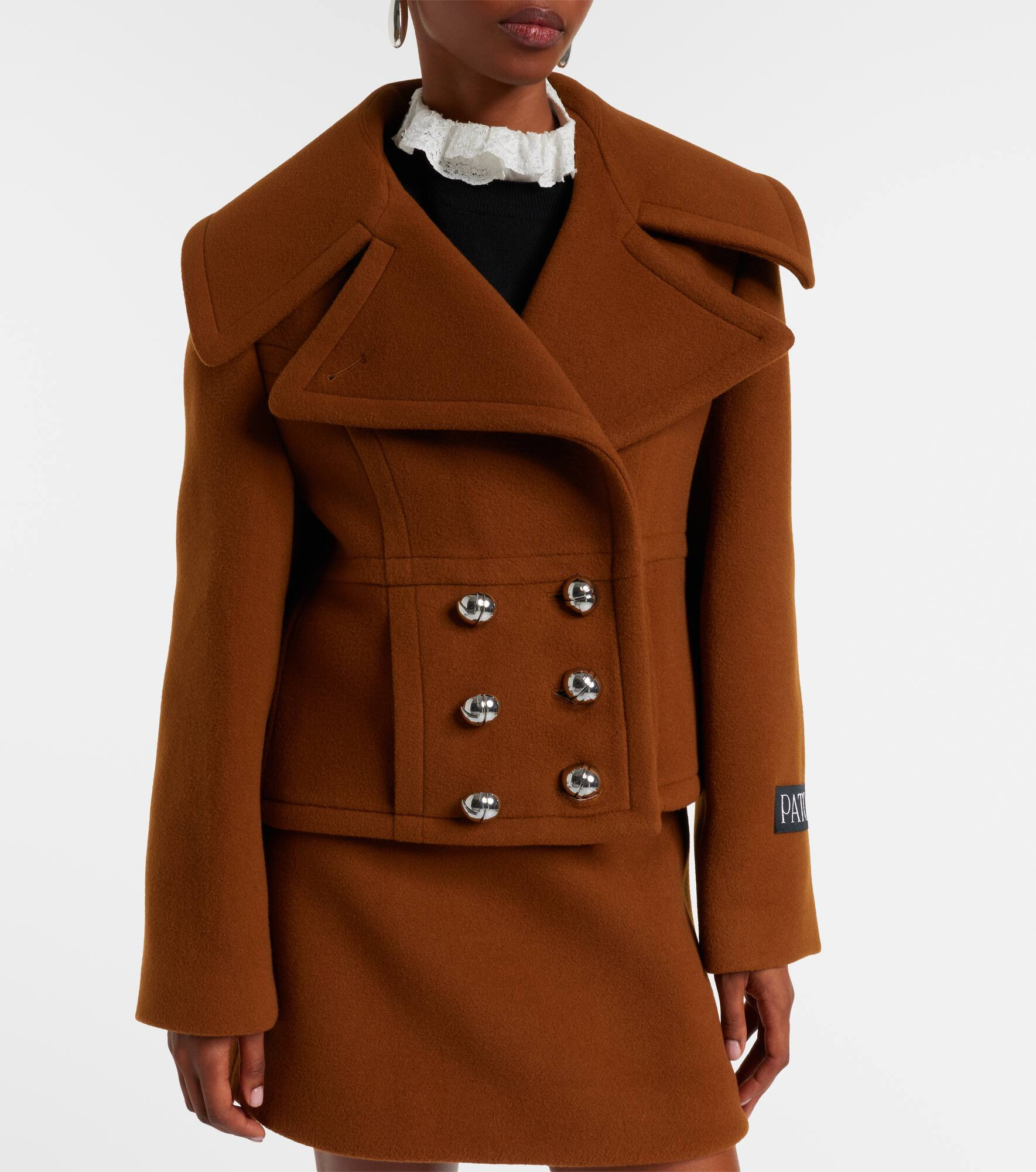 Cropped wool-blend jacket - 6