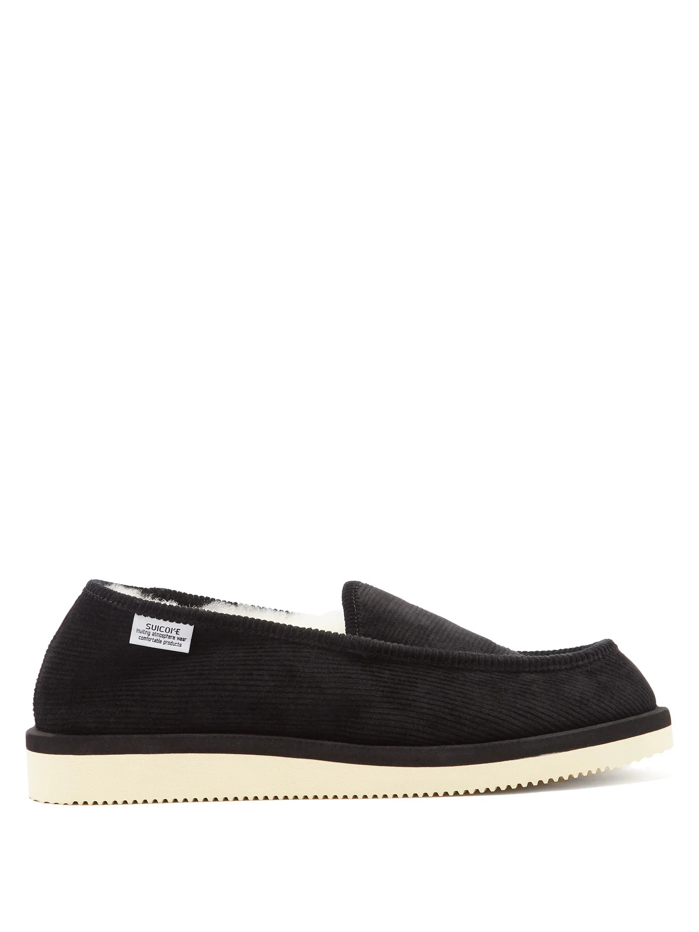 Corduroy shearling-lined slippers - 1