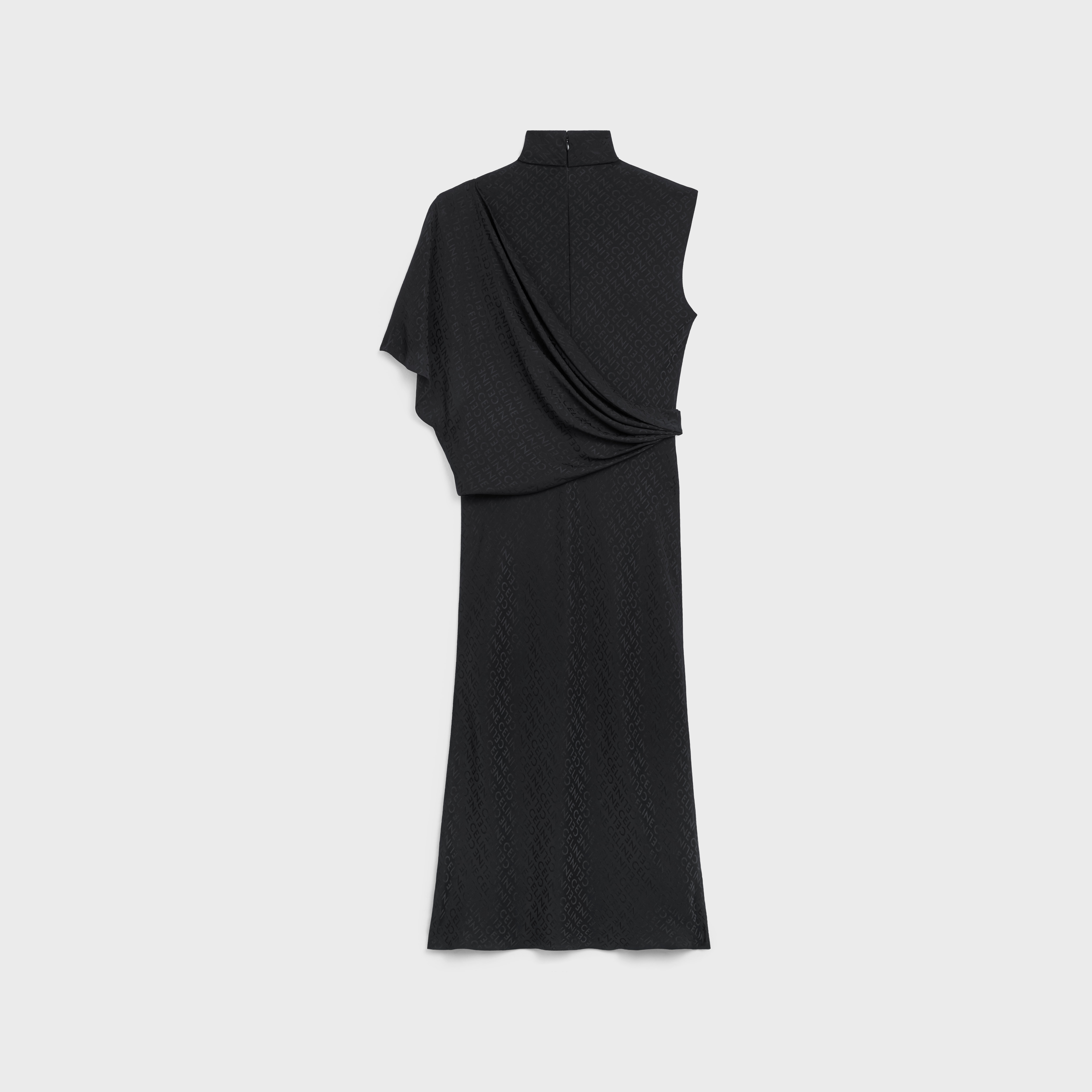 Loose draped dress in matte and shiny Silk - 2