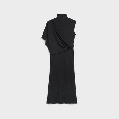 CELINE Loose draped dress in matte and shiny Silk outlook