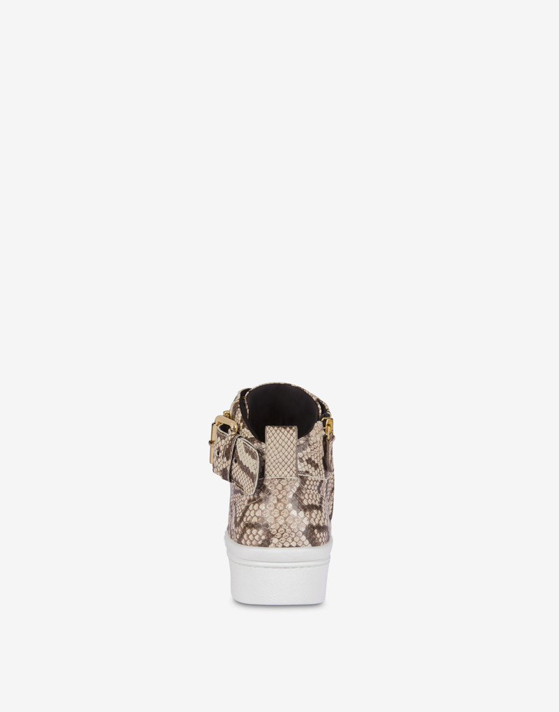 Moschino MOSCHINO BASKET PYTHON-PRINT HIGH-TOP SNEAKERS outlook