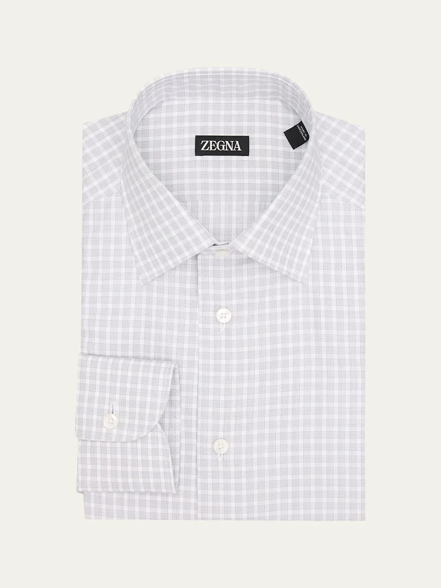 Men's Plaid Cotton Dress Shirt - 1
