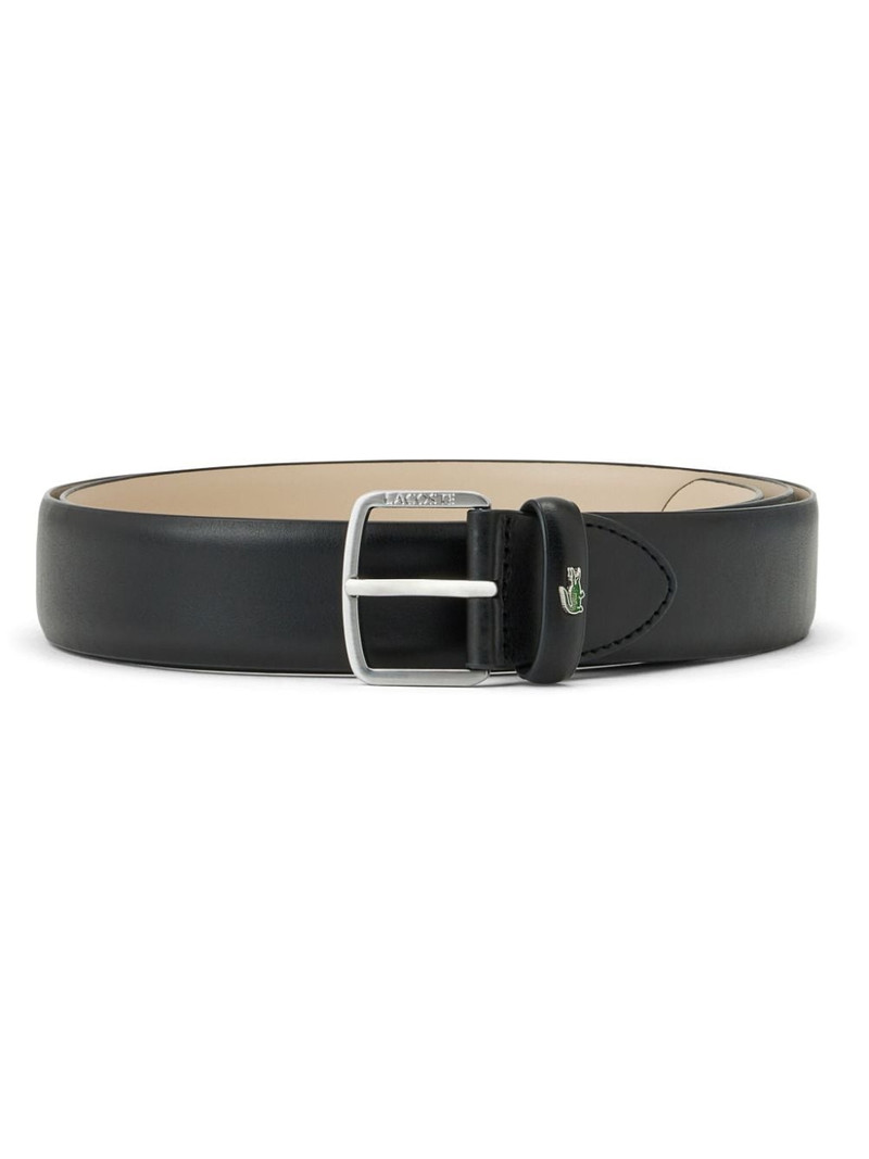 logo-engraved leather belt 1
