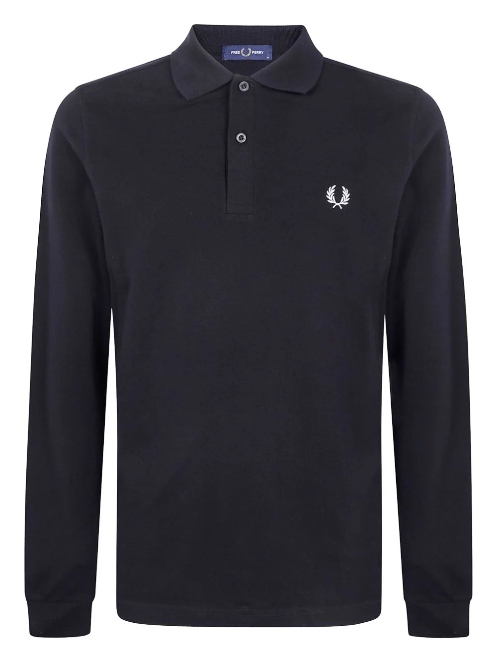 embroidered long-sleeve polo shirt - 1