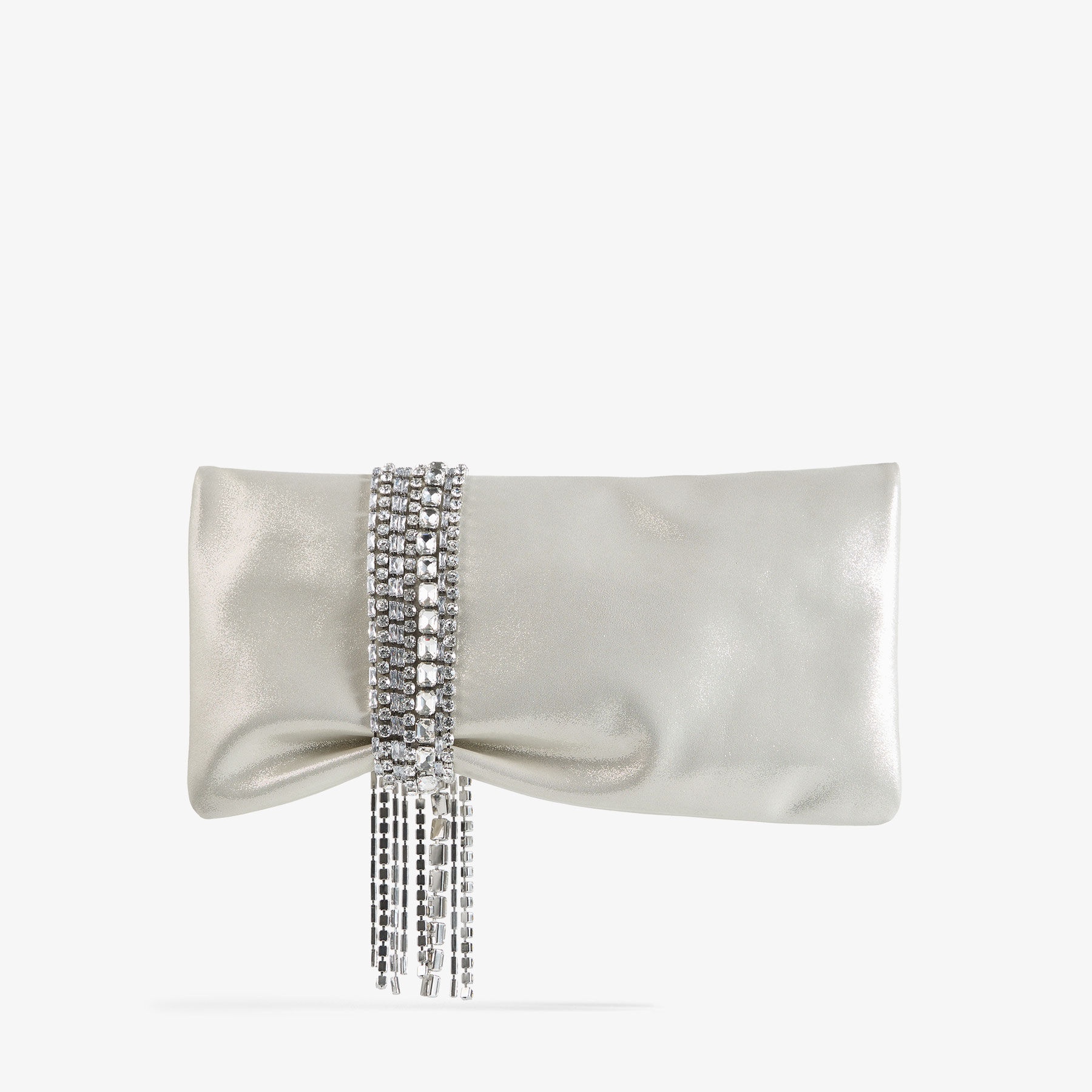 Zandra
Light Soft Gold Shimmer Suede Clutch with Chain Bracelet - 5