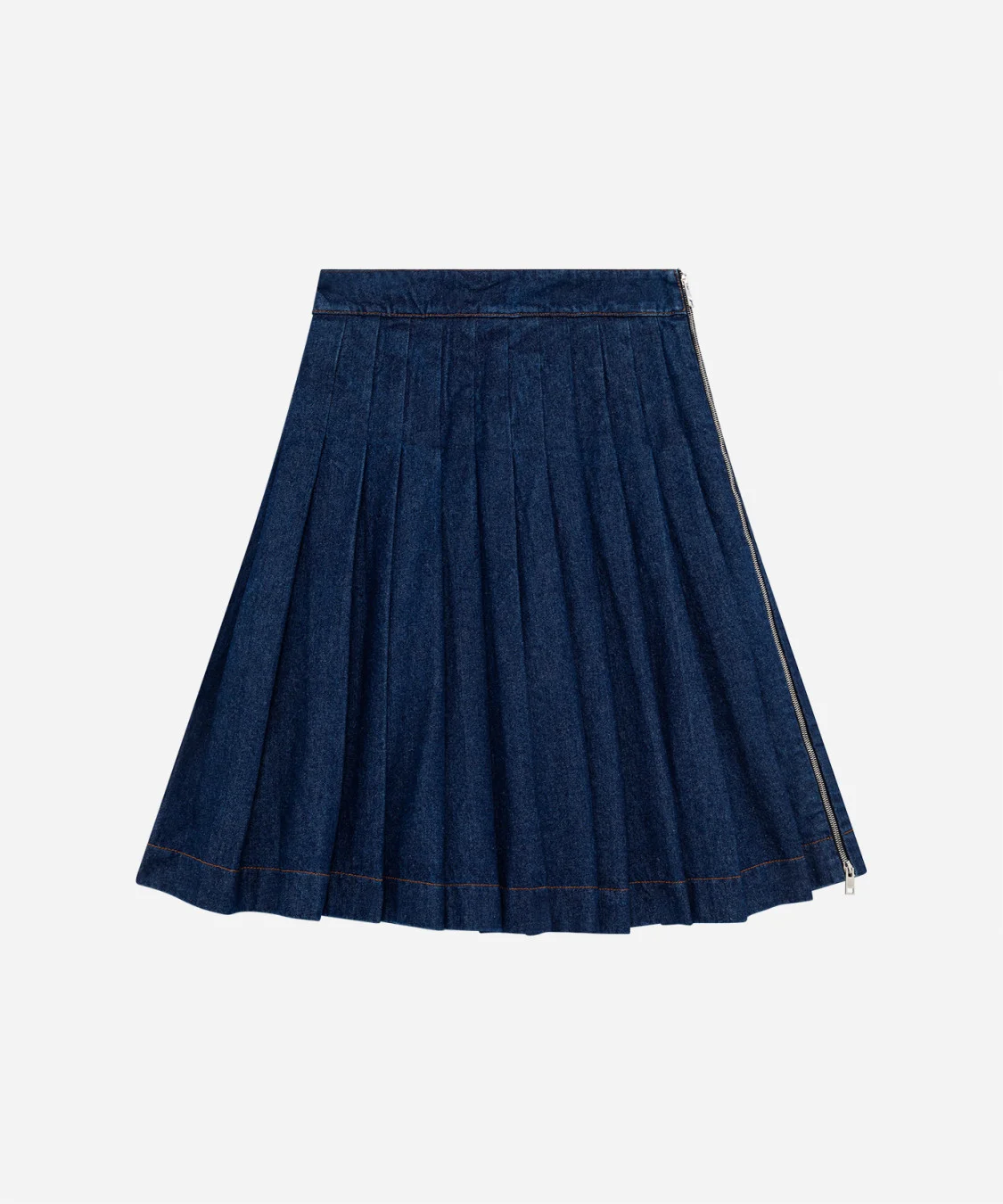 Pleated denim skirt - 1
