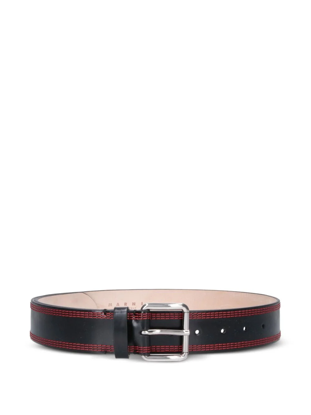 contrast-stitch leather belt - 1