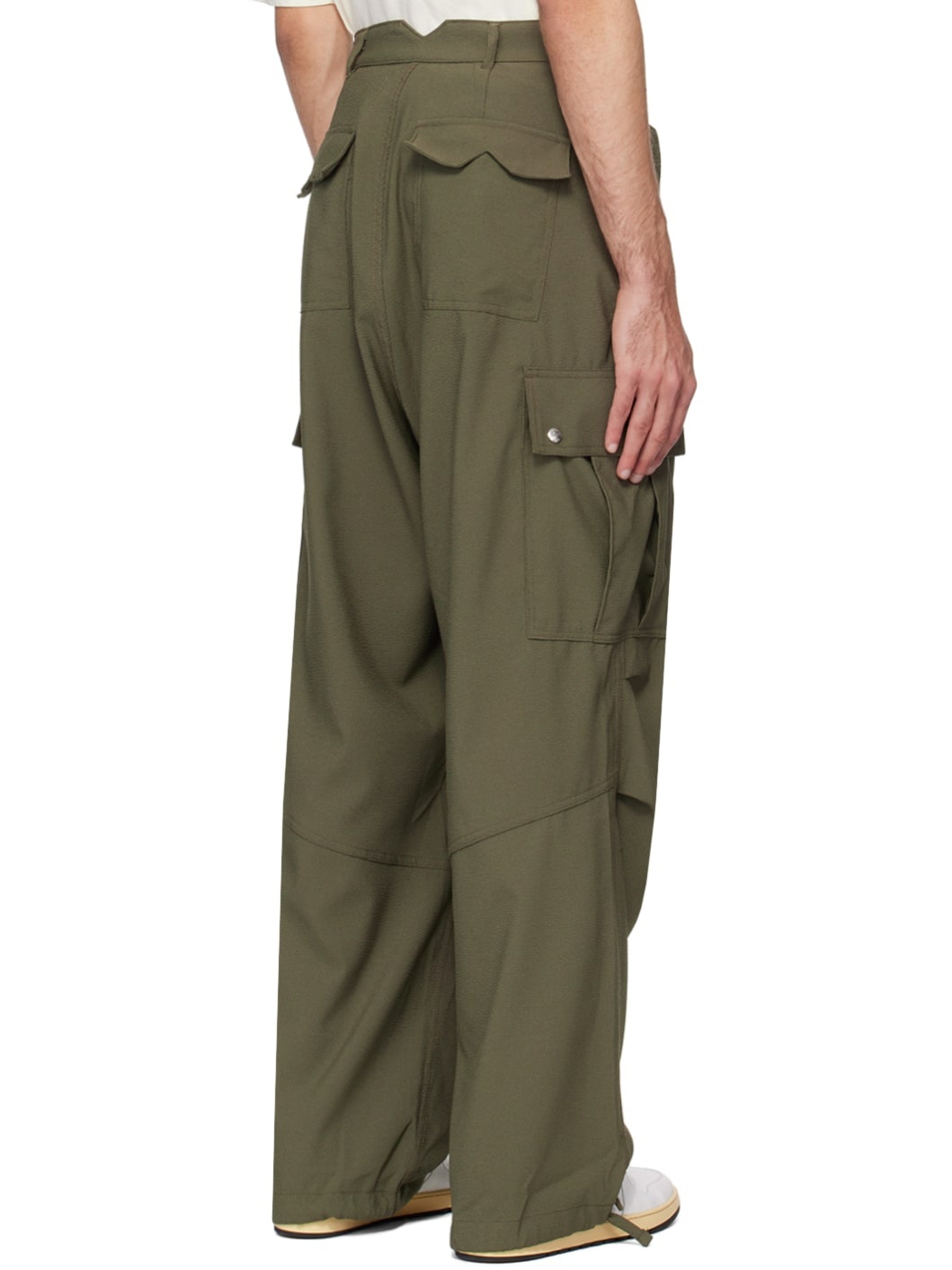Green Four-Pocket Cargo Pants - 3