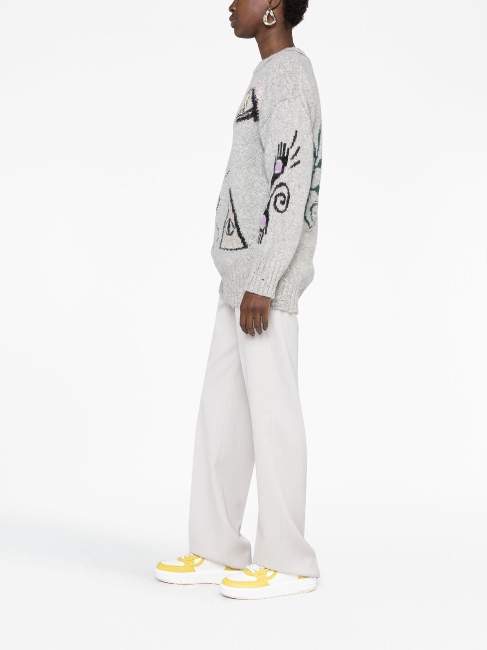 Folk graphic-embroidered jumper - 4