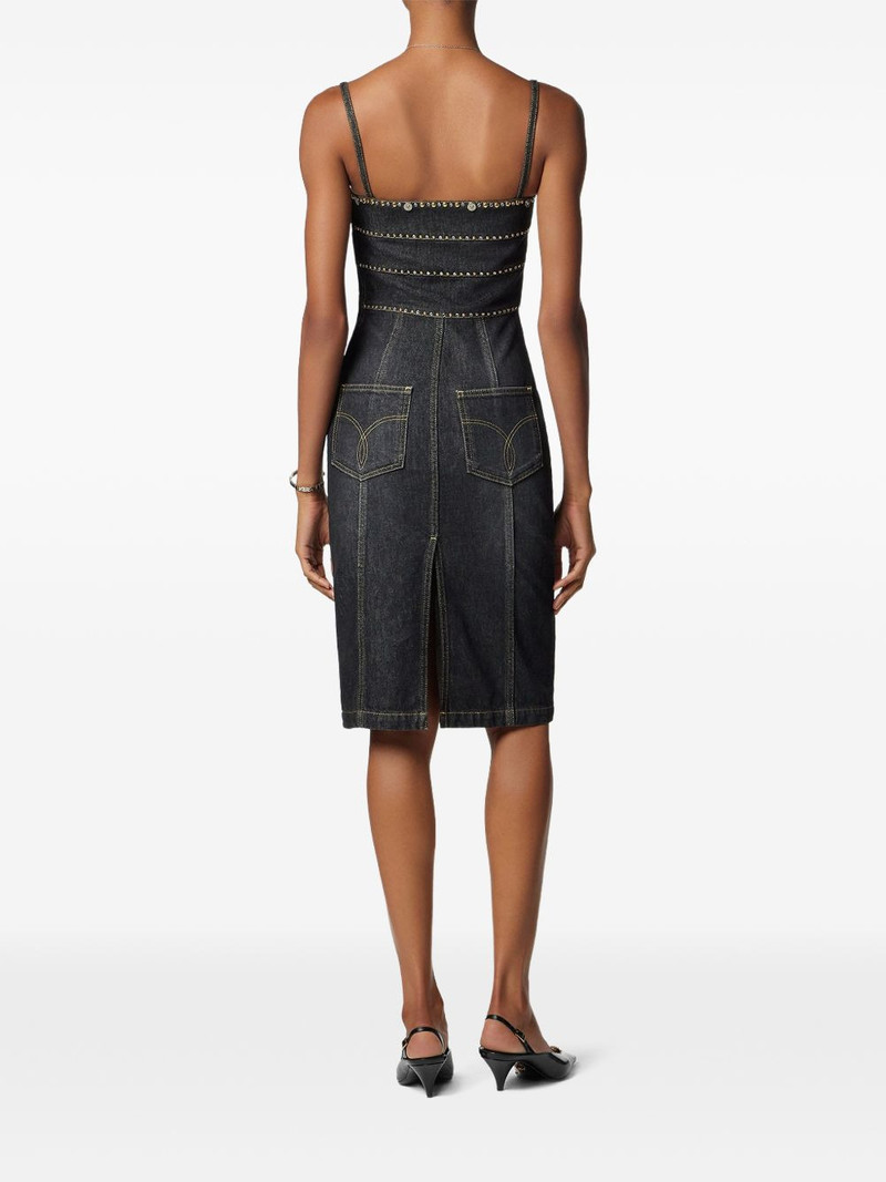 VERSACE embellished denim dress outlook