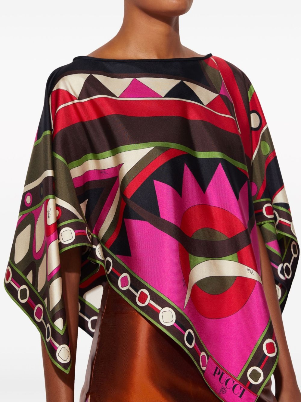 Vivara-print silk top - 5