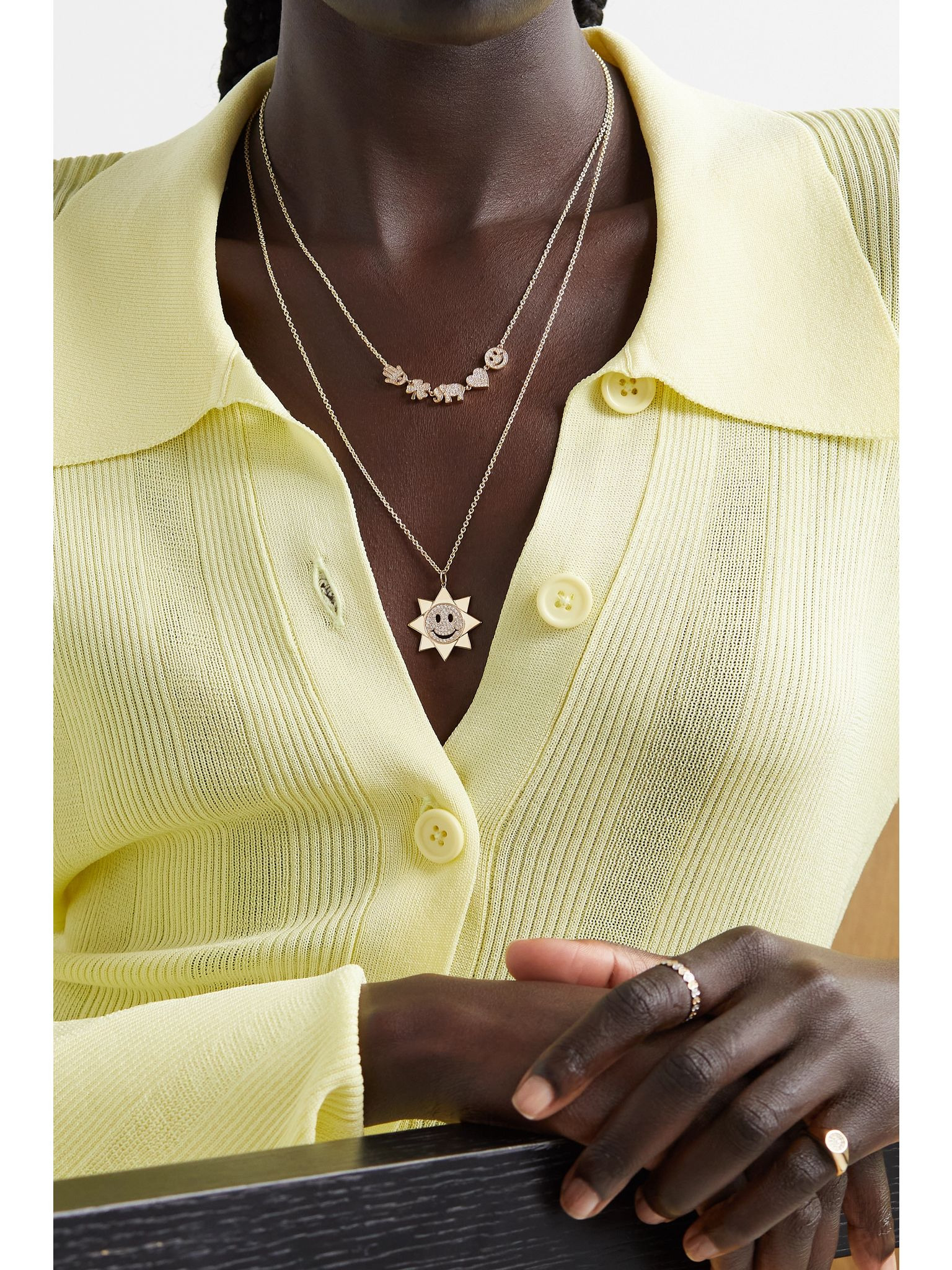 14-karat gold diamond necklace Gold - 5