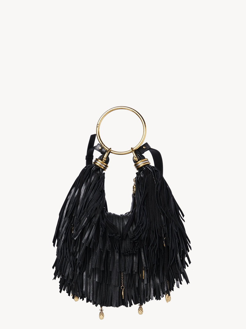 SMALL BRACELET HOBO BAG IN FRINGED LEATHER 1