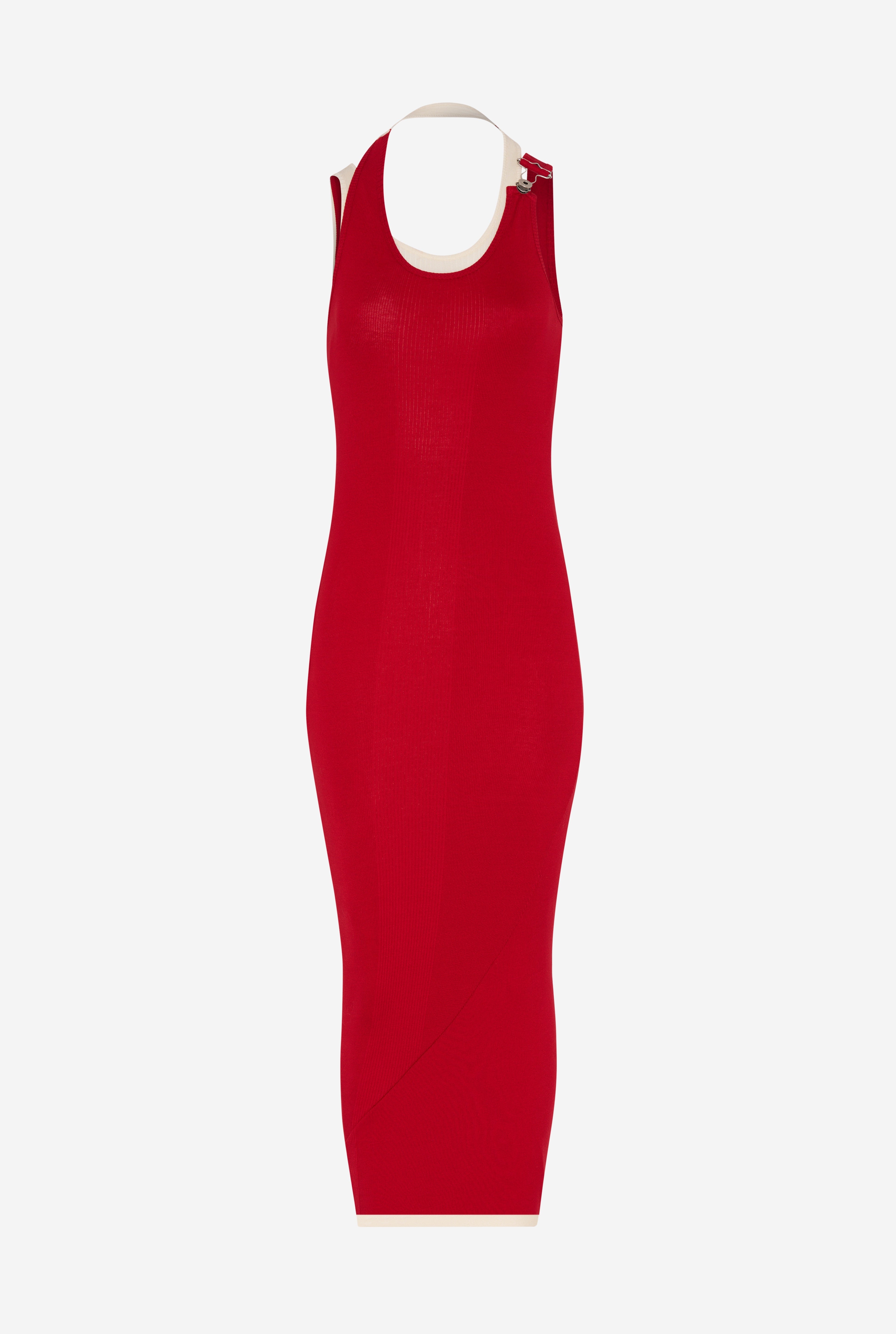 THE RED DRAPED DOUBLE DRESS - 5