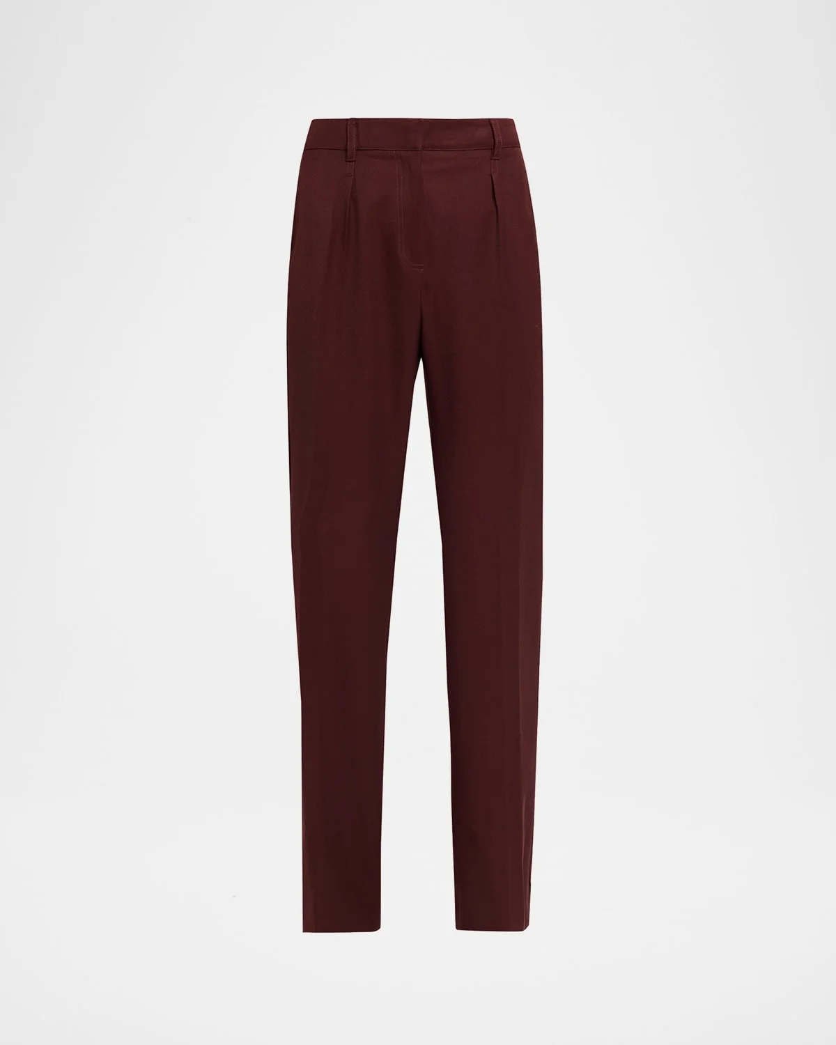 Cannes Pleated Straight-Leg Wool Pants - 1