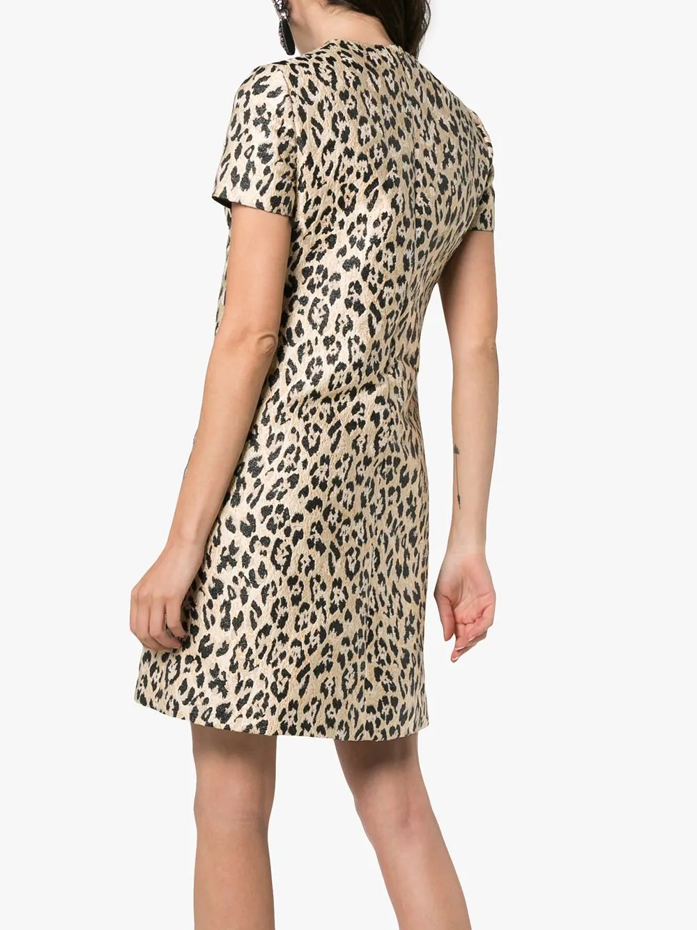 leopard print mini dress - 4