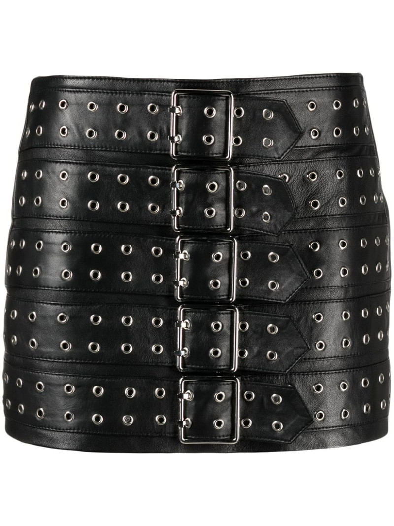 belted leather miniskirt 1