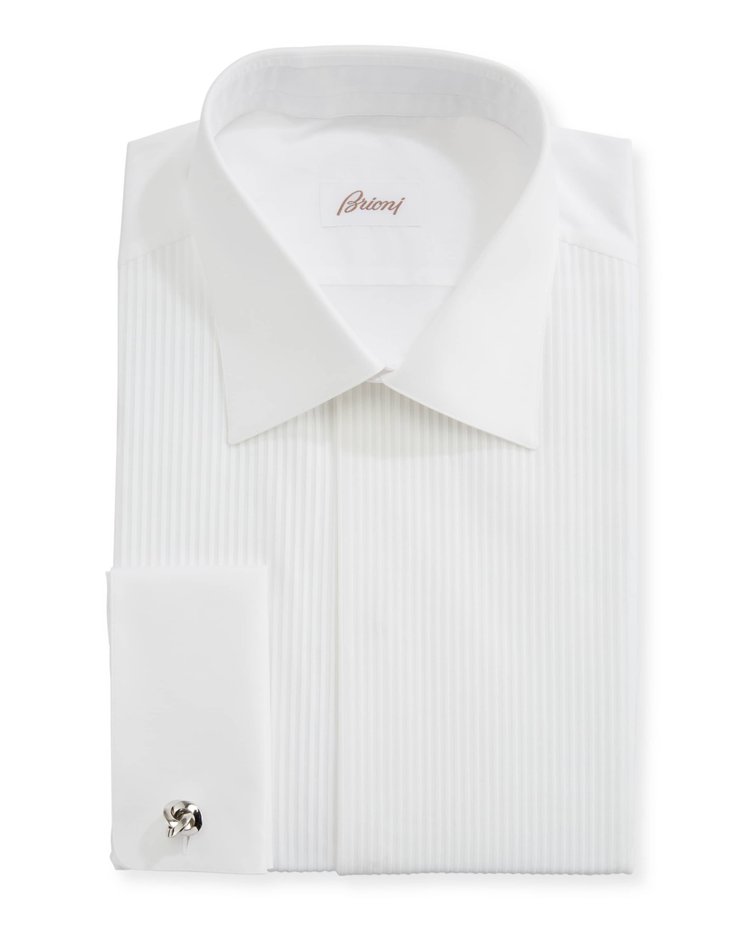 Pleated Poplin French-Cuff Dress Shirt - 2