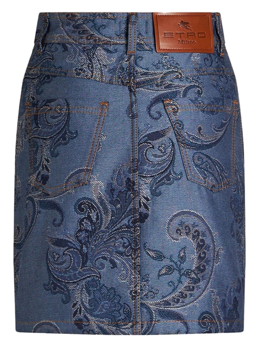 jacquard denim mini skirt - 7