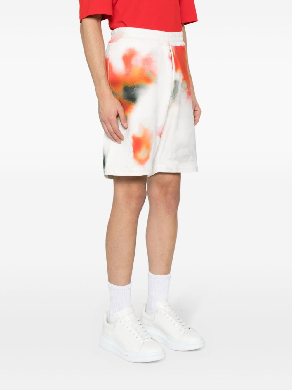 Alexander Mcqueen Men Obscure Flower Cotton Shorts - 3