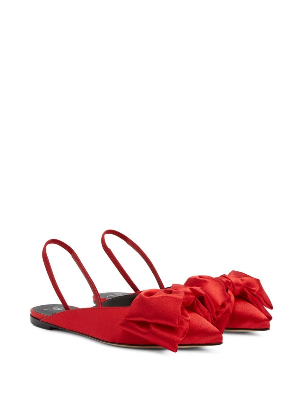 Johanna bow-detail satin sandals - 2