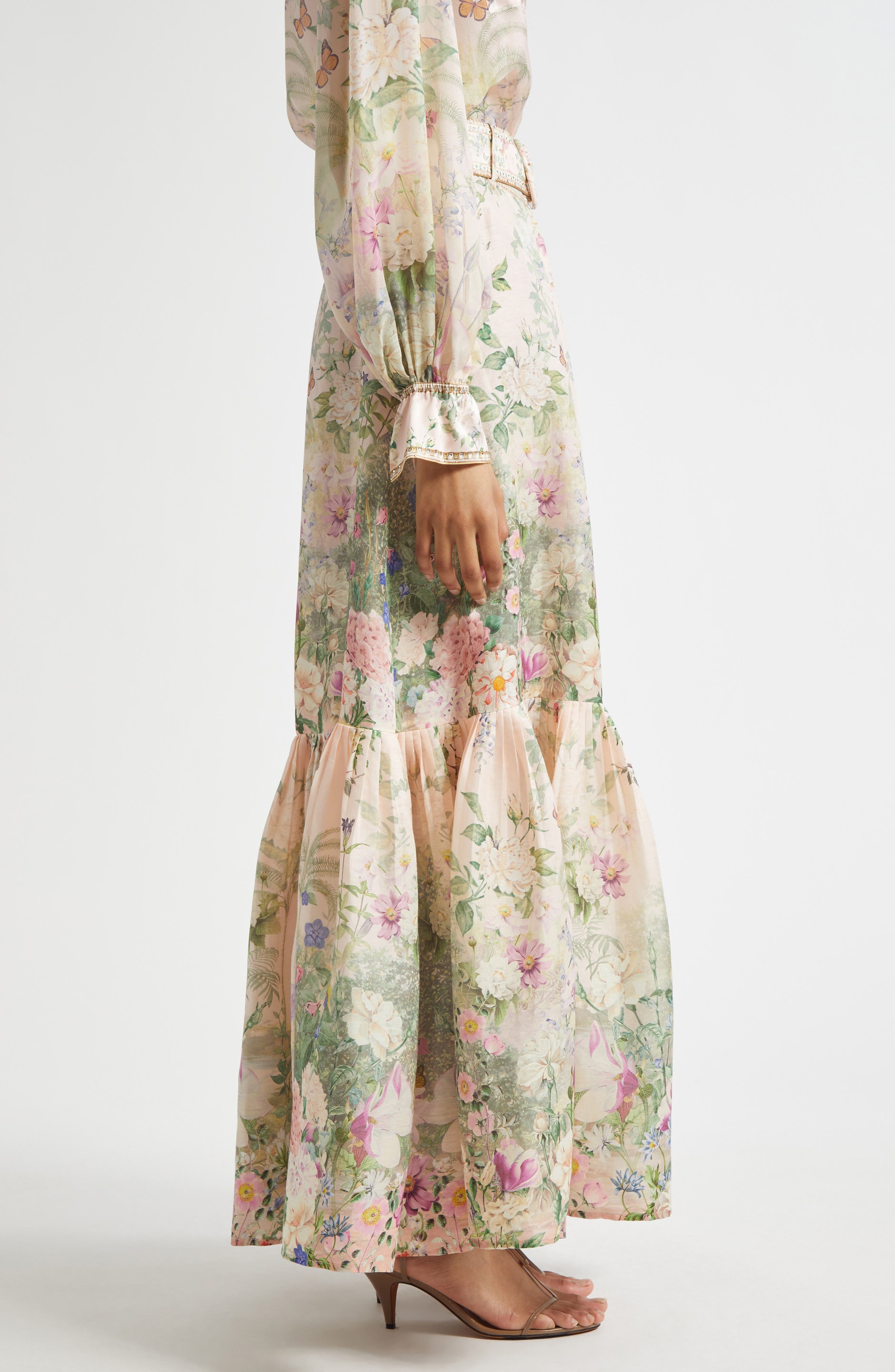 Camilla Tiered Linen & Silk Maxi Skirt in Palacio Playground at Nordstrom - 4
