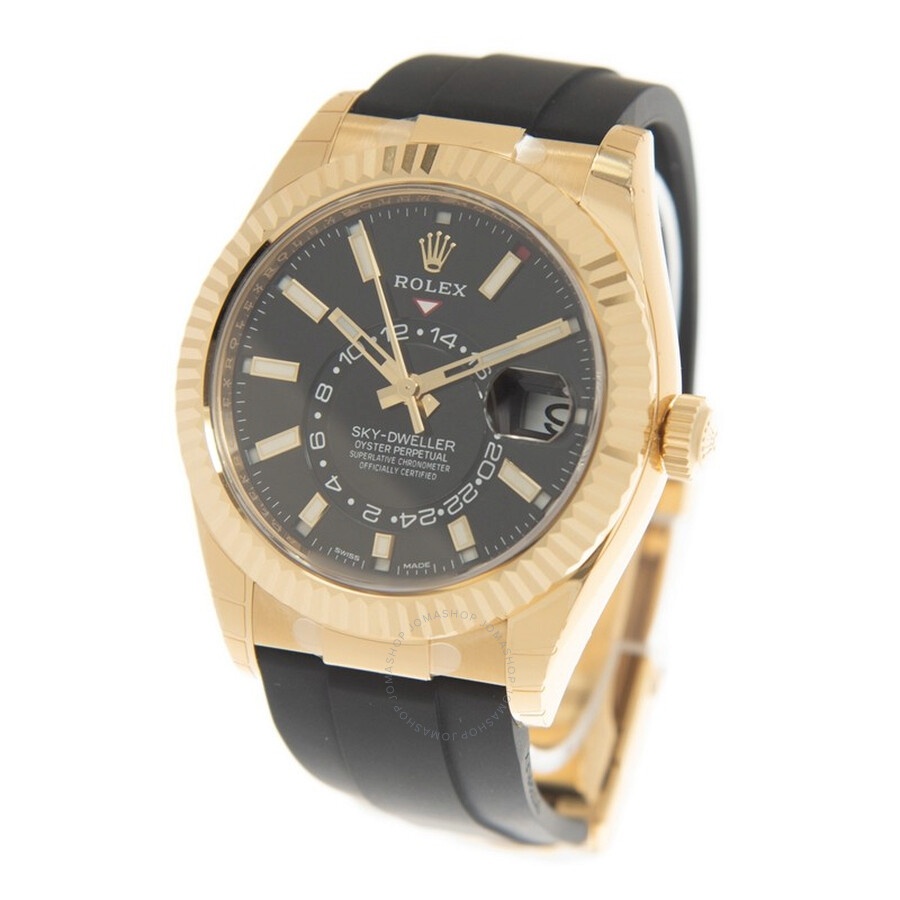 Rolex Sky-Dweller Automatic Chronometer 18 kt Yellow Gold Black Dial Men's Watch 326238BKSR - 3