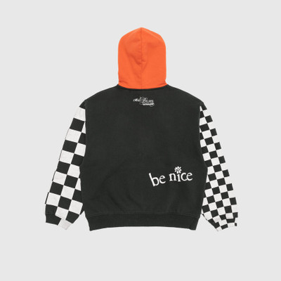 ERL VENICE CHECKER SLEEVE KNIT HOODIE outlook