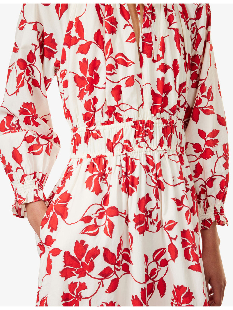 Matia Floral-Print Cotton Midi Dress 5