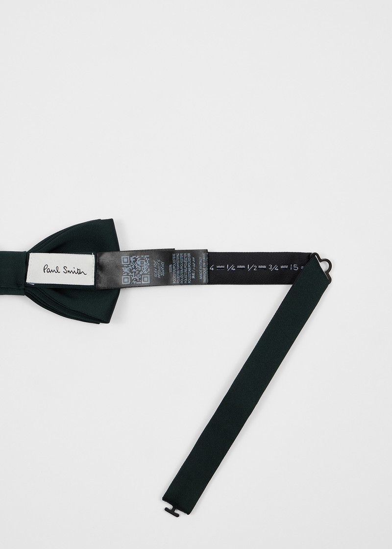 Paul Smith Dark Green Pre-Tied Satin Bow Tie outlook